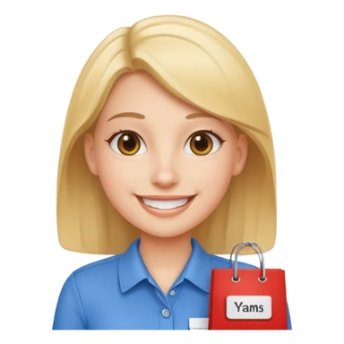 a fun loved shopping assistant sticker