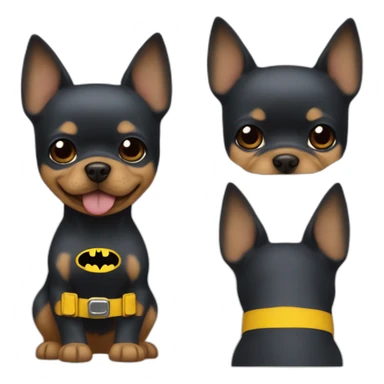 Dog puppie Yorkshire with Batman Costume sticker