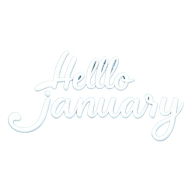 Light Blue “ hello January “ word in cursive sticker