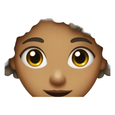 girl with curly hair and shark teeth sticker