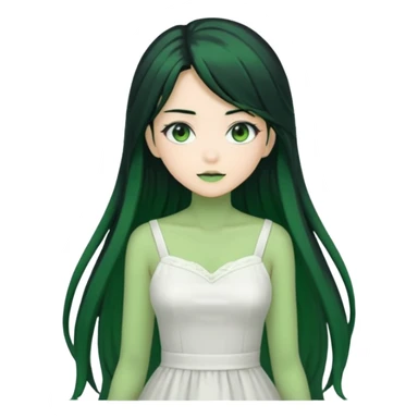 Anime Dragon Lady She/Her Green sticker