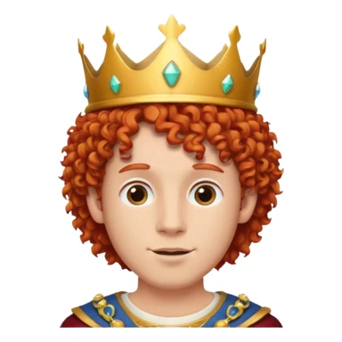 red haired curly guy with a crown sticker
