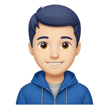 college boy with college blue jacket sticker