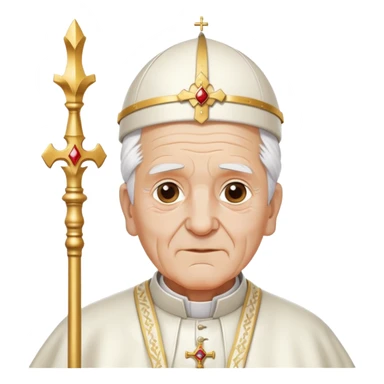 Elderly pope with ceremonial staff sticker