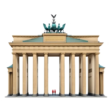 Cinematic Realistic Brandenburg Gate Landmark Emoji, depicted as the iconic neoclassical monument rendered with lifelike detail and dynamic, historic lighting. sticker