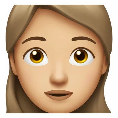 Woman Breathe after crying with watery eyes with brown hair sticker