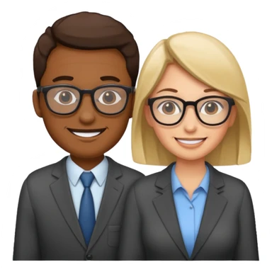 two Bestie man and woman coworkers teacher sarcastic sticker