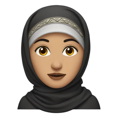 half Bengali half arab woman with black hair and headscarf  sticker
