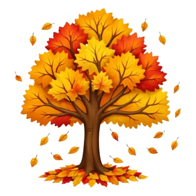 leaves falling from a tree sticker