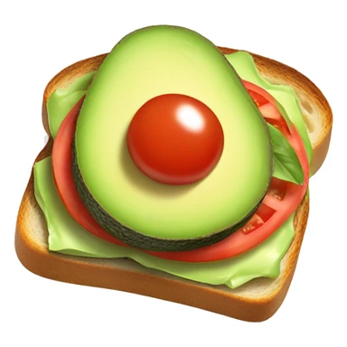 Avocado toast with tomato and onions sticker