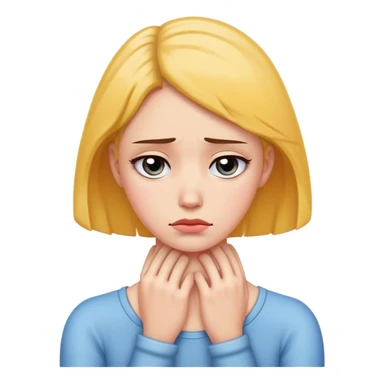 arms holding neck sad woman sticker