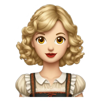 taylor swift wearing an oktoberfest dress hyperrealistic sticker