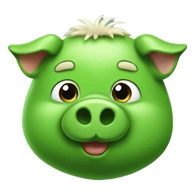 green piggy with beard sticker