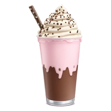 Light pink milkshake with cream and chocolate sprinkles sticker