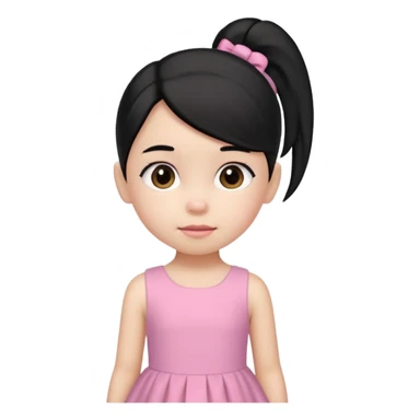 una chica pequeña con una cola color negro  de 4 años sticker