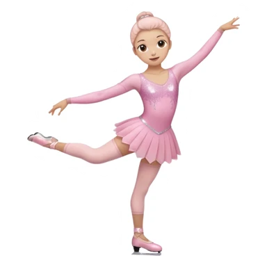 A pretty and beautiful pastel pink Figure Skater emoji  sticker