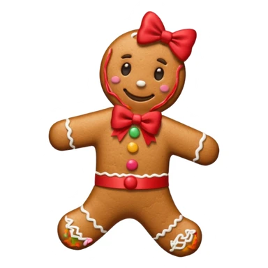 Gingerbread man with a red bow sticker
