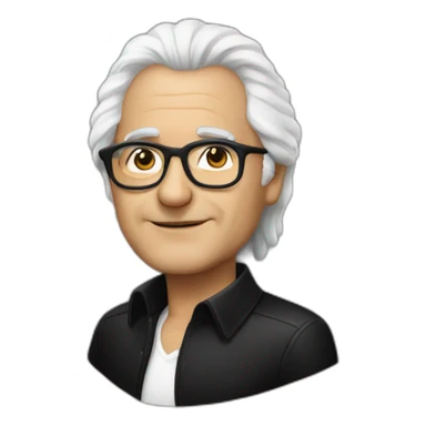 Al Bano with White hair and black t shirt sticker