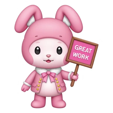 mymelody with sign that says great work sticker