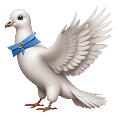 a dove with a letter in paws sticker