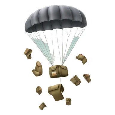 The letters raid under an army parachute falling from the sky sticker