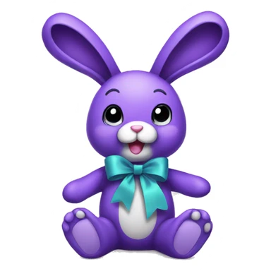 Purple bunny teddy with ribbon  sticker
