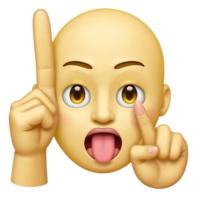 yellow face emoji sticking out tongue and making a middle finger gesture sticker