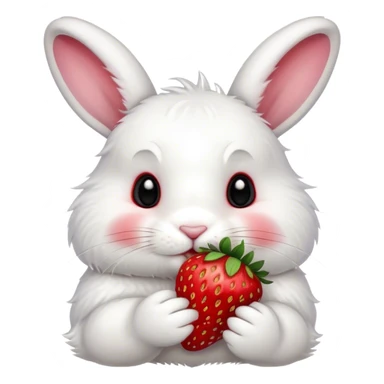 bunny eating strawberry sticker