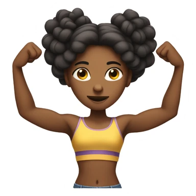 girl with many extra arms flexing sticker