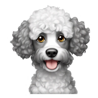 Back and white Merle poodle sticker
