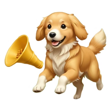 Golden retriever with funnel chanterelles  sticker