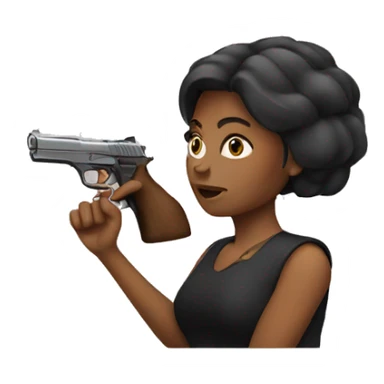 woman with gun sticker