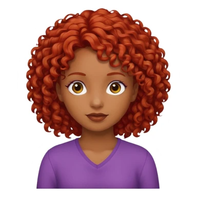 Una chica morena, rizada de pelo rojo sticker