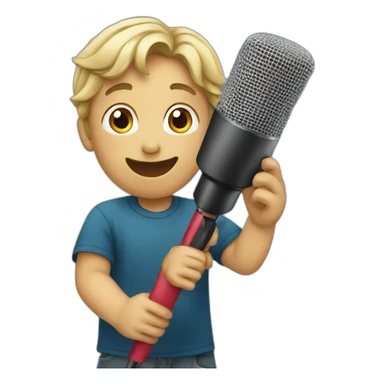 children with microphones sticker
