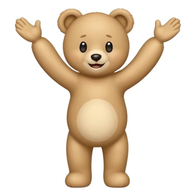 teddy bear standing on tiptoes, arms wide open as if for a hug, emoji style, text: 'so sweet of you.' sticker