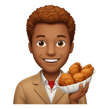 black guy eating kfc sticker