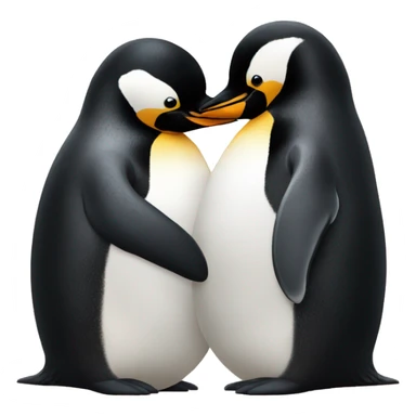 One bretzel and one pinguin hugging each other sticker