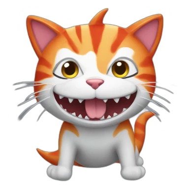 a red cat in a shark costume sticker