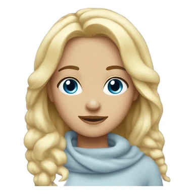 cozy blonde girl blue eyes sticker