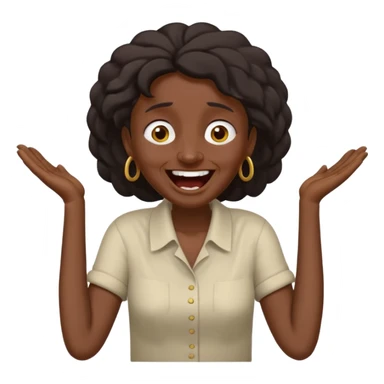 Baiza Ethiopian, dark hair Oldest but immature, no filter, funny Pose: laughing wildly, arms flailing sticker