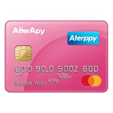 pink big afterpay word on a credit card sticker