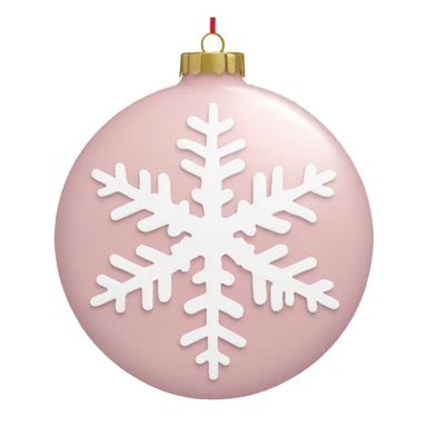 light pink circle ornament with a snowflake print on it sticker