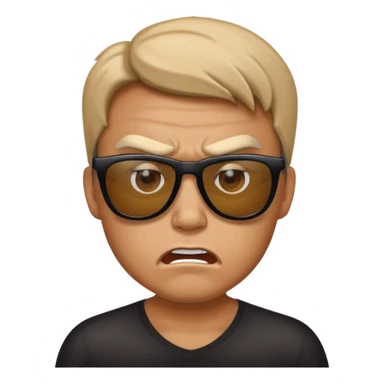 Angry face with sun glasses sticker