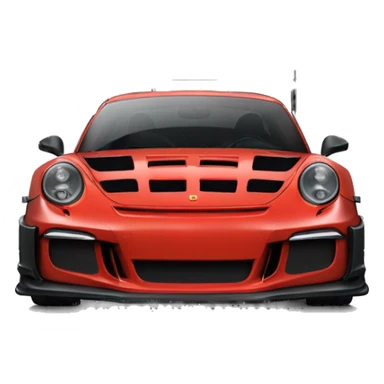 red Porsche gt3 rs front view sticker