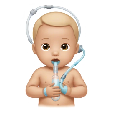 bebe pequeno com tubo para respirar sticker
