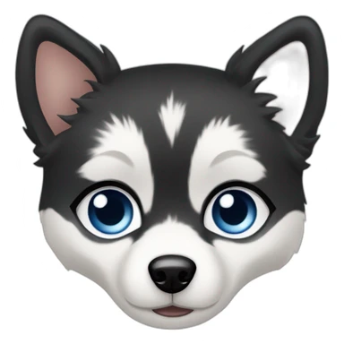 White women black hair pomsky blue eyes sticker