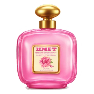 Lovely pink vintage perfume bottle with squeeze spray sticker