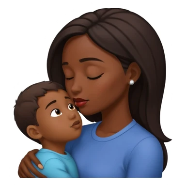 Mulher beijando testa do filho  morenos sticker