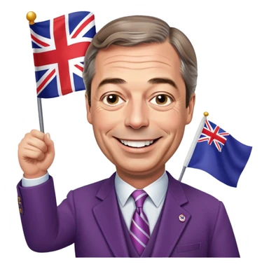 Nigel Farage waving a flag sticker