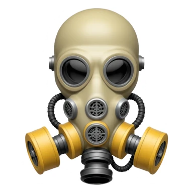 Skeleton wearing a gas mask sticker